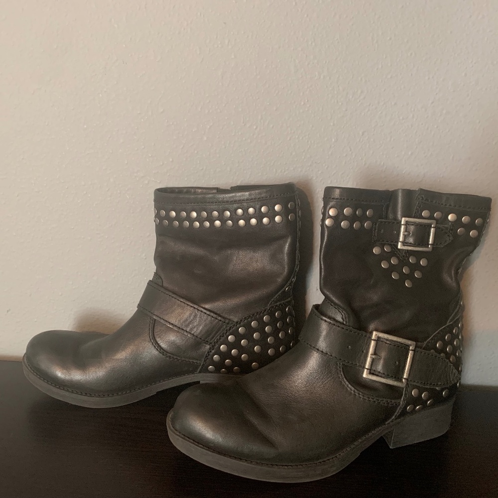 Studded leather boots